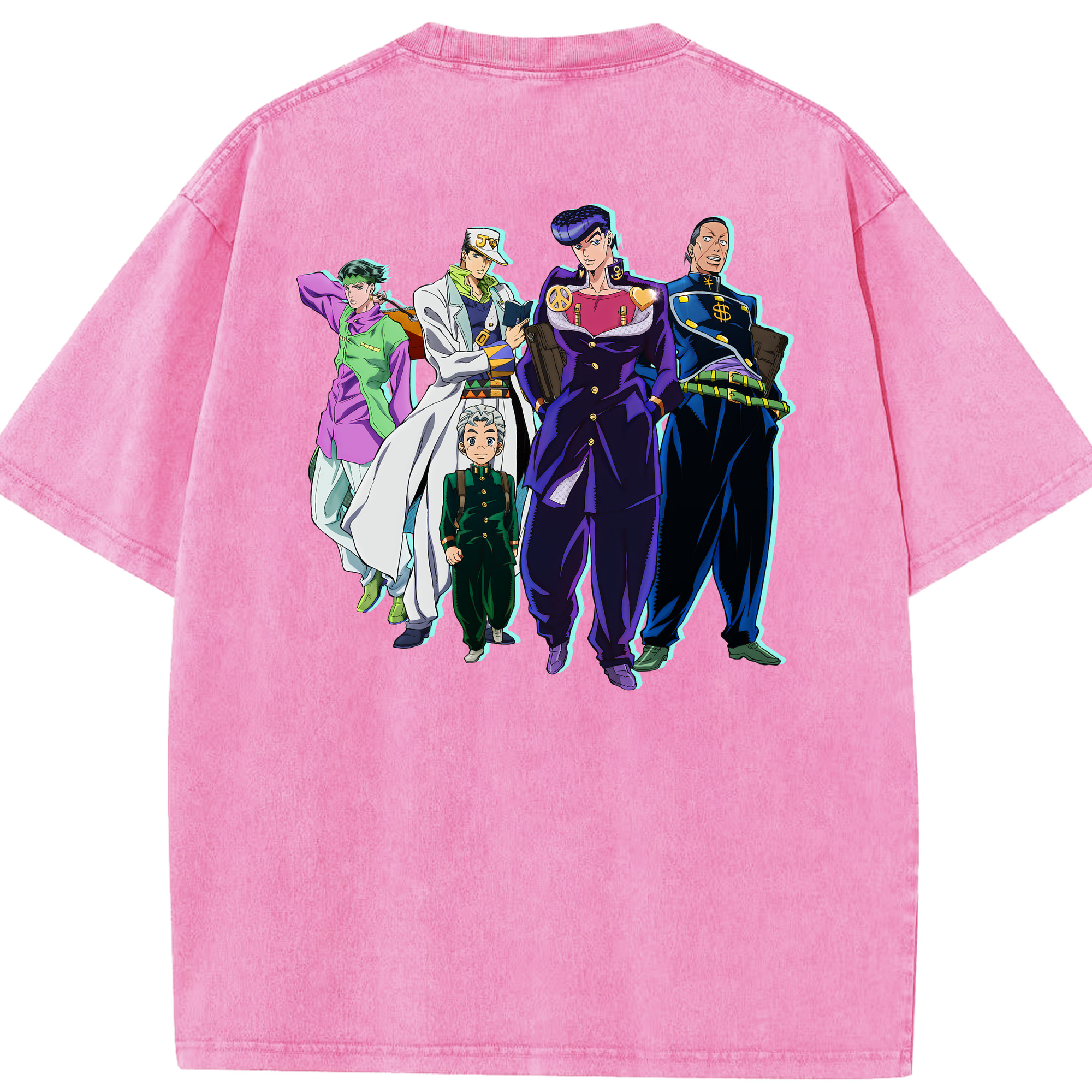 （画像用） ジョジョの奇妙な冒険 JoJo's Bizarre Adventure 綿100% ヴィンテージ風 半袖Tシャツ（背面プリント）